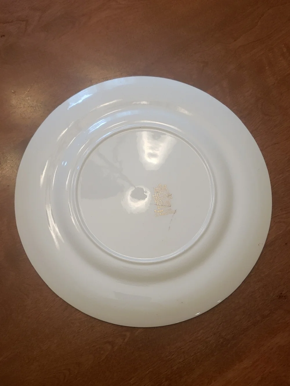 Vtg Imperial By Salem China Co Service Plate - Gold Trim